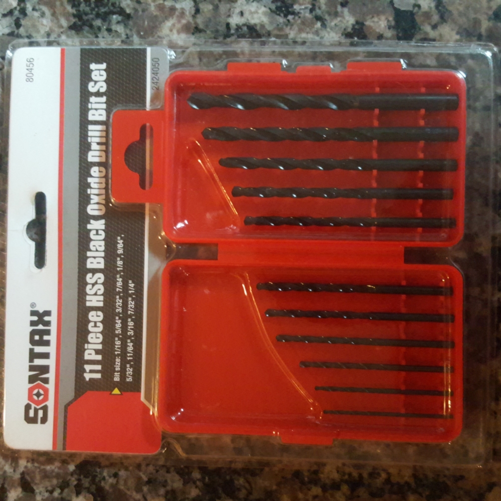 Sontax 11 piece HHS Black Oxide Drill Bit Set new w/red case various sizes 80456